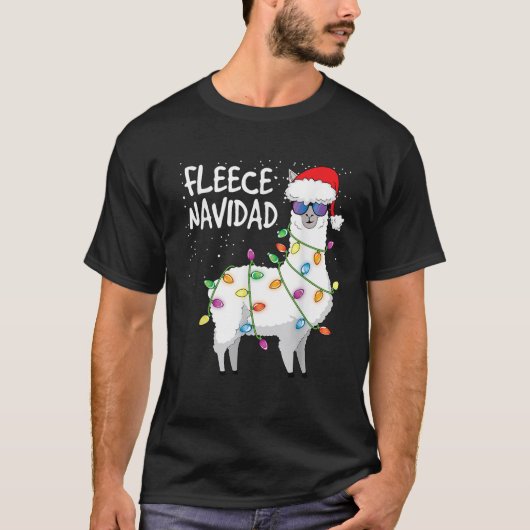 Fleece Navidad Funny Christmas Navidad Llama  T-shirt (Voorkant)