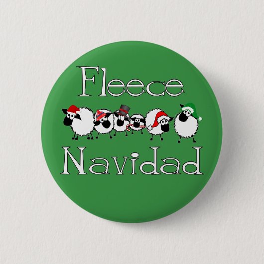 Fleece Navidad Funny kerstButton Ronde Button 5,7 Cm (Voorkant)