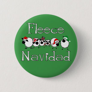Fleece Navidad Funny kerstButton Ronde Button 5,7 Cm