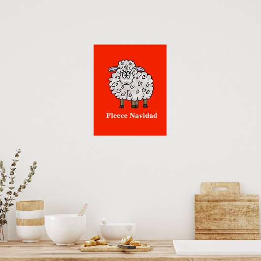 Fleece Navidad Funny Sheep-Poster voor kerstmis Poster (Keuken)