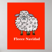 Fleece Navidad Funny Sheep-Poster voor kerstmis Poster (Voorkant)