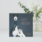 “Fleece Navidad” Grappig Chic Elegant Woordspeling Feestdagenkaart (Staand voorkant)