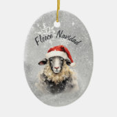 Fleece Navidad Grey Sheep Ornement de Noël (Devant)