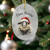 Fleece Navidad Grey Sheep Ornement de Noël