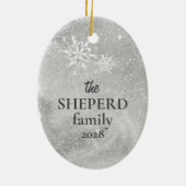 Fleece Navidad Grijs Schaap Kerst Ornament (Achterkant)