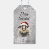 Fleece Navidad Grijs Schaap Kerstcadeau Label Cadeaulabel (Voorkant)