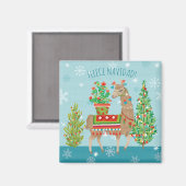 Fleece Navidad | Grote kerstdagen met Llamas Magneet (Voorkant / Achterkant)