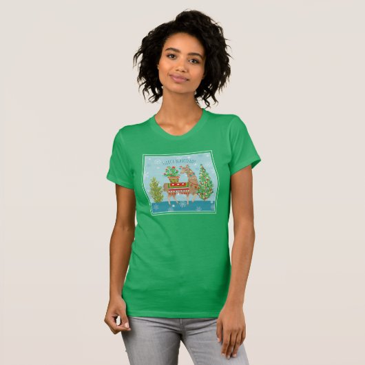 Fleece Navidad | Grote kerstdagen met Llamas T-shirt (Voorkant volledig)
