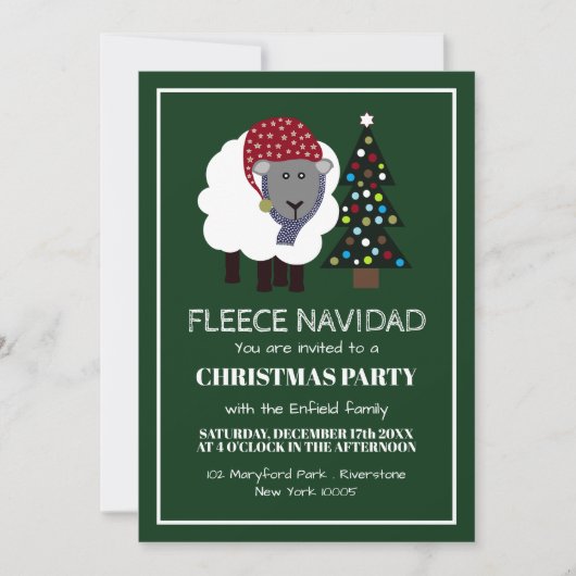 Fleece Navidad, Invitation de Noël de style espagn (Devant)