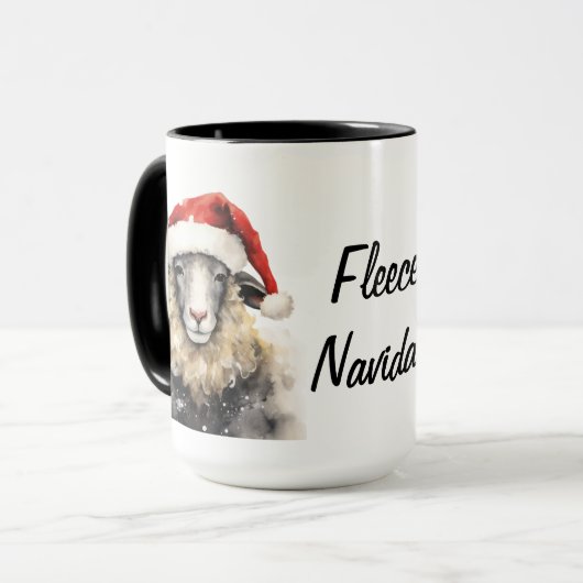 Fleece Navidad Kerst mok (Voorkant links)