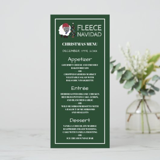 Fleece Navidad, Menu de Noël de style espagnol (Debout devant)