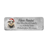 Fleece Navidad Santa Sheep Retouradres Label (Voorkant)