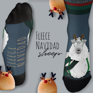 “Fleece Navidad” Schaap Grappig Plezierig Festief  Sokken