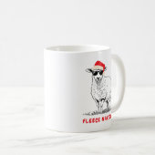 Fleece Navidad Schaap in een zonnebril Koffiemok (Voorkant rechts)