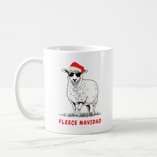 Fleece Navidad Schaap in een zonnebril Koffiemok (Links)