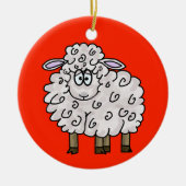 Fleece Navidad Sheep kerstversiering Keramisch Ornament (Voorkant)