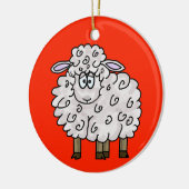 Fleece Navidad Sheep kerstversiering Keramisch Ornament (Links)