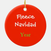 Fleece Navidad Sheep kerstversiering Keramisch Ornament (Achterkant)