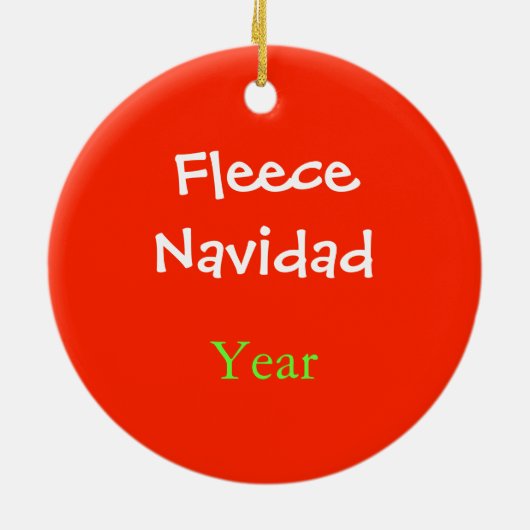 Fleece Navidad Sheep kerstversiering Keramisch Ornament (Achterkant)