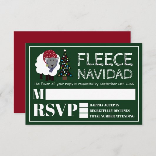 Fleece Navidad, Spaans Kerstfeest RSVP (Voorkant / Achterkant)