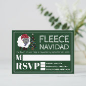 Fleece Navidad, Spaans Kerstfeest RSVP Kaartje (Staand voorkant)