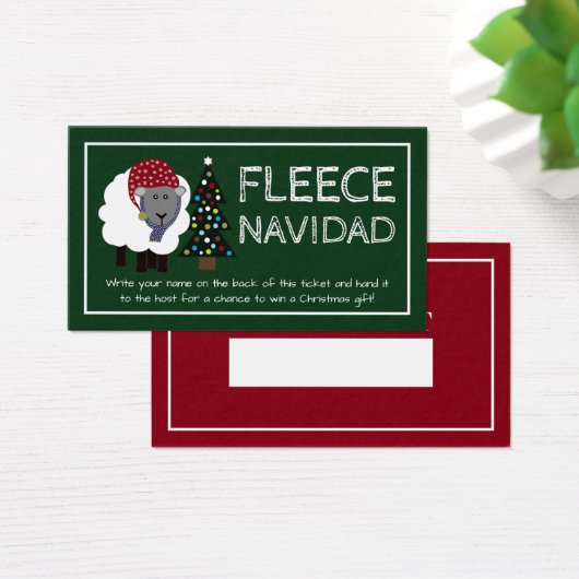 Fleece Navidad, Spaans Kerstmis Raffle Ticket Visitekaartje (Bureau)