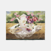 Fleece Throw ~'Victoriaans Tea' Deken (Voorkant (Horizontaal))