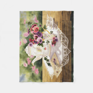 Fleece Throw ~'Victoriaans Tea' Deken
