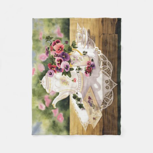 Fleece Throw ~'Victoriaans Tea' Deken (Voorkant)