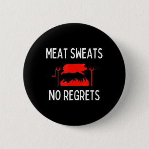 Fleeszweet Nooit Spijt T-shirt Funny Varken Roast Ronde Button 5,7 Cm