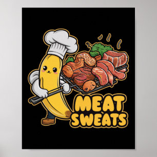 Fleetzweet Kawaii Banaan Bbq T-shirt Poster