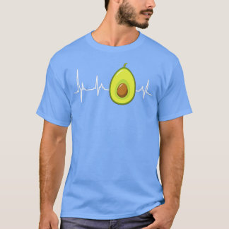 Fleitarian Avocado Heartbeat ECG Heart rate Veggie T-shirt