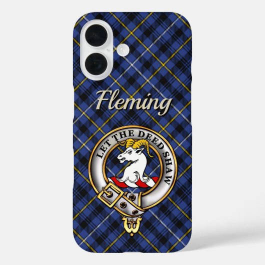 Fleming Clan Badge & Tartan Aangepast Case-Mate iPhone Case (Achterkant)