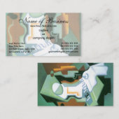 Fles and Fruit Dish (1919) Cubism door Juan Gris Visitekaartje (Voorkant / Achterkant)