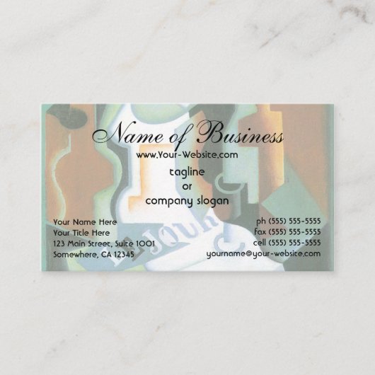 Fles and Fruit Dish (1919) Cubism door Juan Gris Visitekaartje (Voorkant)