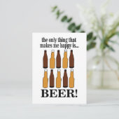 Fles bier Grappig bier Briefkaart (Staand voorkant)