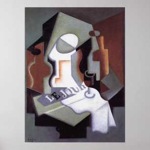 Fles en Fruit Dish van Juan Gris Poster