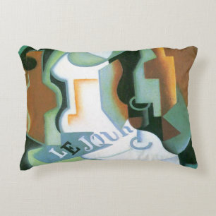 Fles en fruitschaal van Juan Gris, Vintage Cubisme Decoratief Kussen