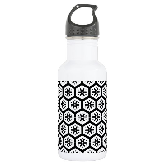 Fles - Grafische Sneeuwvlok (Voorkant)