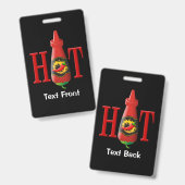 Fles hete saus badge (Voor- en achterkant)