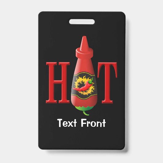 Fles hete saus badge (Voorzijde)