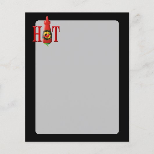 Fles hete saus flyer (Voorkant)