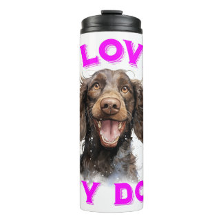 Fles "I Love My Dog" – Illustratie Spaniel    