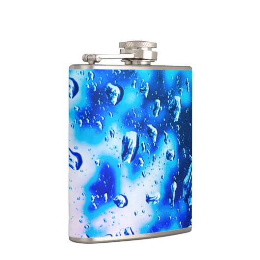 Fles in verloop van blauwe tinten van regendruppel heupfles (Rechts)