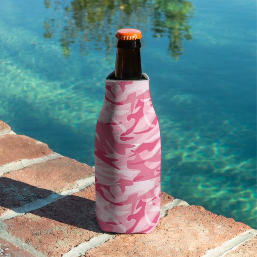Fles koeler-roze Camo flaconkoeler Flesjeskoeler (Insitu Zwembad)