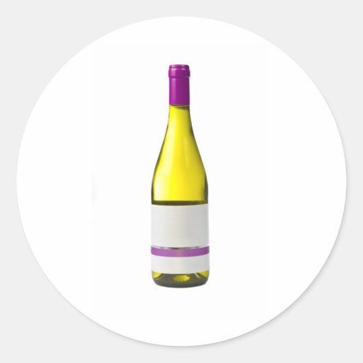 Fles kwaliteitswijn met blanco etiket (Voorkant)