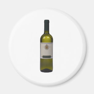 Fles kwaliteitswijn met blanco etiket magneet