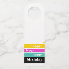 Fles Label "Happy Birthday"