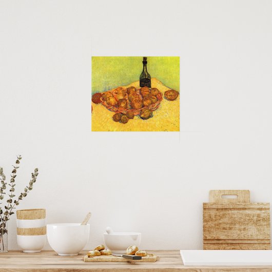 Fles, leemons en Sinaasappels van Gogh Poster (Keuken)