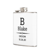 Fles met bruidegommonogram heupfles (Links)